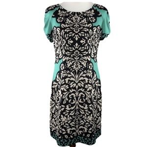 ❤️3/$25 INC international concepts blk/teal dress